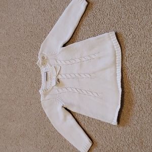 Toddler sweater, cream colored with bow, size 18 months